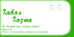 kabos kozma business card